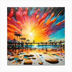 A Symphony Of Sunshine Over The Beach 1 Canvas Print