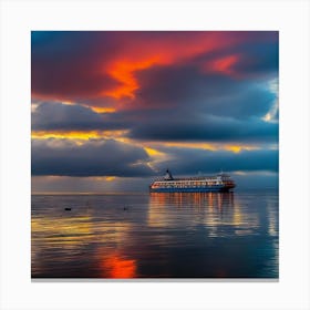 Sunset Cruise Ship 16 Canvas Print