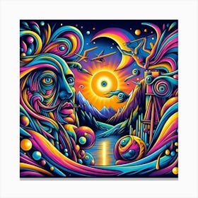 A Psychedelic Artwork In The Style Of Salvador Dali Canvas Print