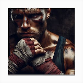 Boxer In Boxing Gloves Canvas Print