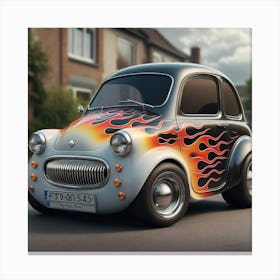 Flaming Car Canvas Print