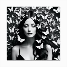 Black And White Butterfly 1 Canvas Print