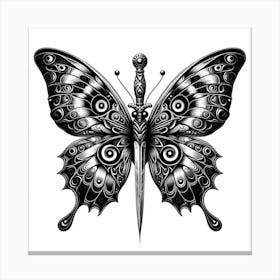 Black And White Butterfly Art 2 Canvas Print