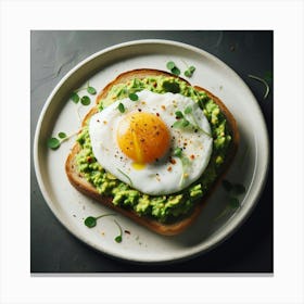 Avocado Toast With Egg Canvas Print