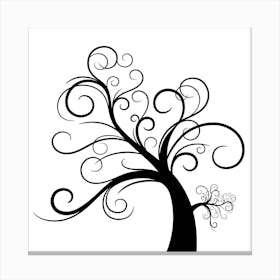 Tree With Swirls Vector Canvas Print