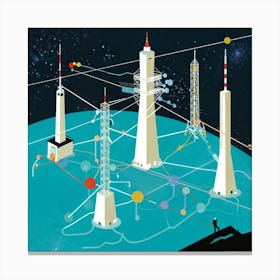 An Abstract Representation Of Britains Telecom Achievements Captured Overseas In Concept Art Its (1) Canvas Print