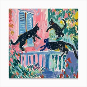 Cats In The Garden Canvas Print