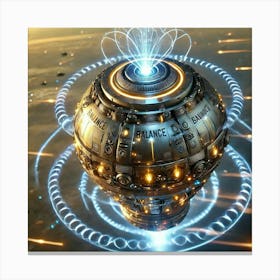 A Close Up Futuristic Sci Fi Depiction Focusing On Balance Bomb Canvas Print