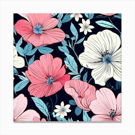 Seamless Floral Pattern 1 Canvas Print