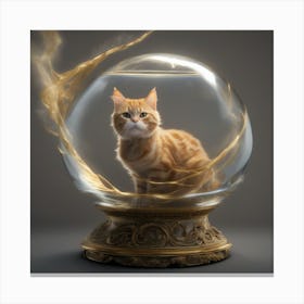 Cat In A Glass Ball 11 Canvas Print