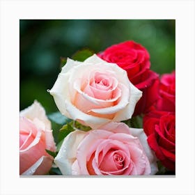 Roses In The Garden Canvas Print