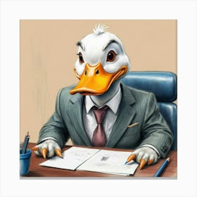 Duck In A Suit 31 Canvas Print