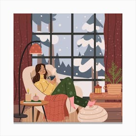 Home In Winter Canvas Print