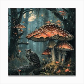 Owl In The Forest Canvas Print