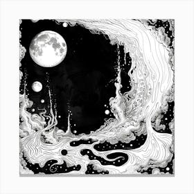 Moon And Stars 1 Canvas Print