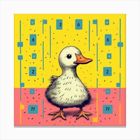 Geometric Colourful Duckling Pattern 2 Canvas Print