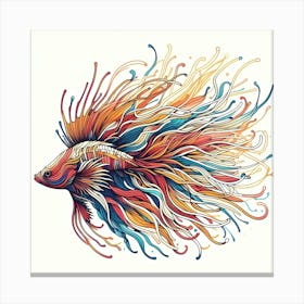 Abstract Fish Color Drawing Canvas Print