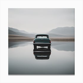 Car In Water Canvas Print