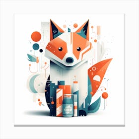Fox Illustration Canvas Print