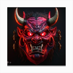 Japanese Demon Mask 1 Canvas Print