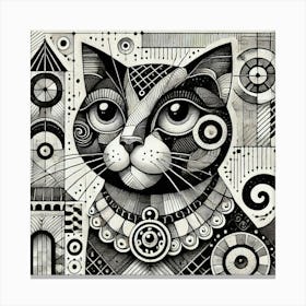 Rustspot City Cat Canvas Print