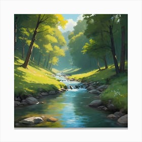 Flowing Stream Canvas Print