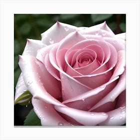 Pink Rose With Water Droplets Canvas Print