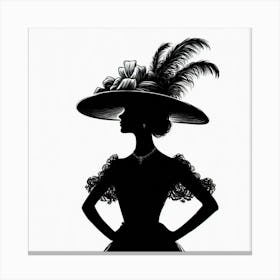 Silhouette of an elegant woman 4 Canvas Print