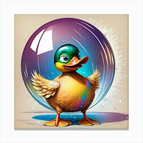 Duck In A Bubble 1 Canvas Print