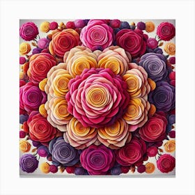 Rose mandala colorful 3 Canvas Print