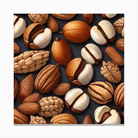 Seamless Pattern Of Nuts 2 Canvas Print