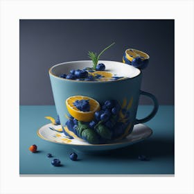 Blueberry Cup Canvas Print