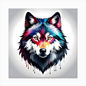 Colorful Wolf Head 2 Canvas Print