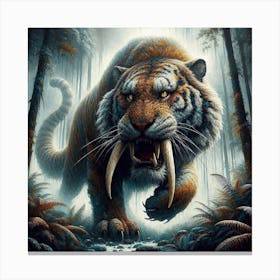 Tiger In The Forest Canvas Print