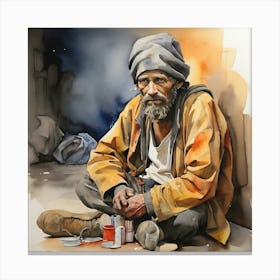 Homeless Man Canvas Print