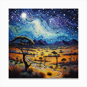 Desert Starry Night Canvas Print