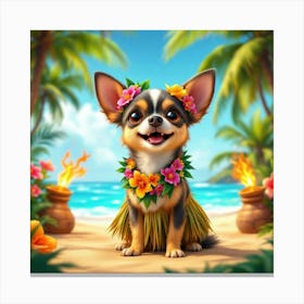 Chihuahua Hawaiian Canvas Print