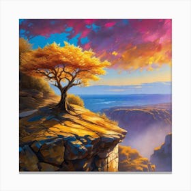 Tree On The Cliff 1 Canvas Print