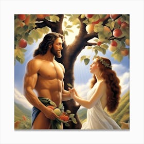 Jesus And The Apple Tree 1 Canvas Print