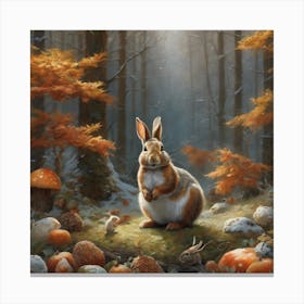 Rabbit In The Woods 1 Canvas Print