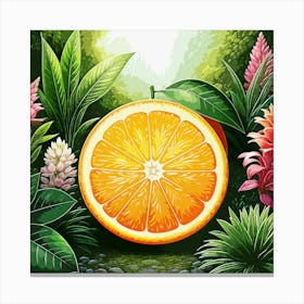 Orange Fruit In Garden Watercolor Leinwandbild