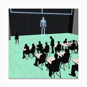 People In Classroom Canvas Print