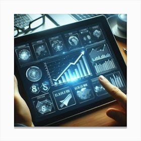 Ipad With Graphs Canvas Print