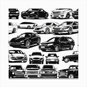 Car Silhouettes 4 Canvas Print