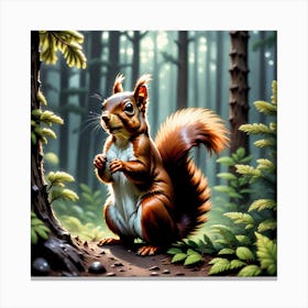 Squirrel In The Forest 298 Canvas Print