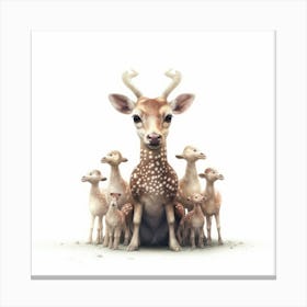 Deer Family Canvas Print