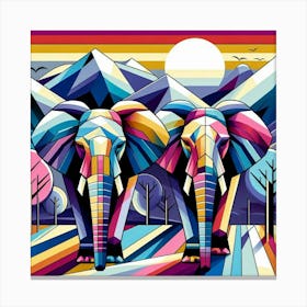 The Growing Guardians Elephants Canvas Print