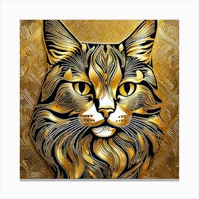 Gold Cat 2 Canvas Print