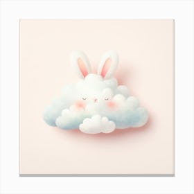 Fluffy Bunny Cloud With Calm Background Canvas Print