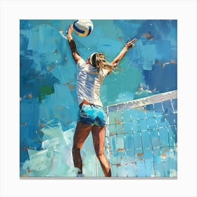 A Volleyball Spike Oil Painting Illustration 1718706264 4 Canvas Print